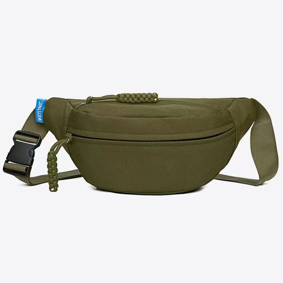 Curved Crossbody Pouch – Curved zip chest bag, Olive Green – custom OEM bag by NORYAQ