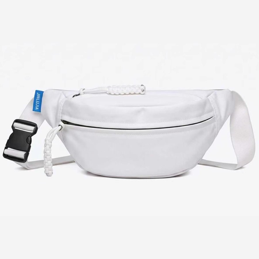 Curved Crossbody Pouch – Curved zip chest bag, White – custom OEM bag by NORYAQ