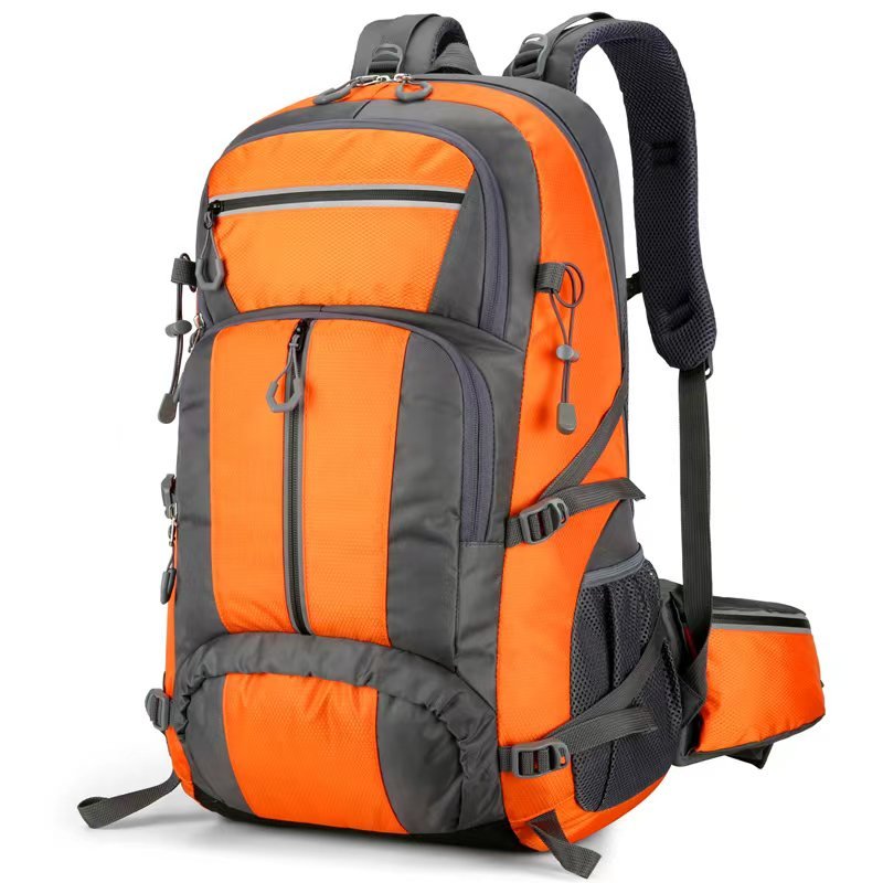 Hiking Backpack – Multi-zip outdoor pack, Orange – custom OEM bag by NORYAQ