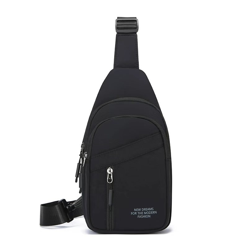 Sling Chest Bag – Multi-zip sling bag, Black – custom OEM bag by NORYAQ