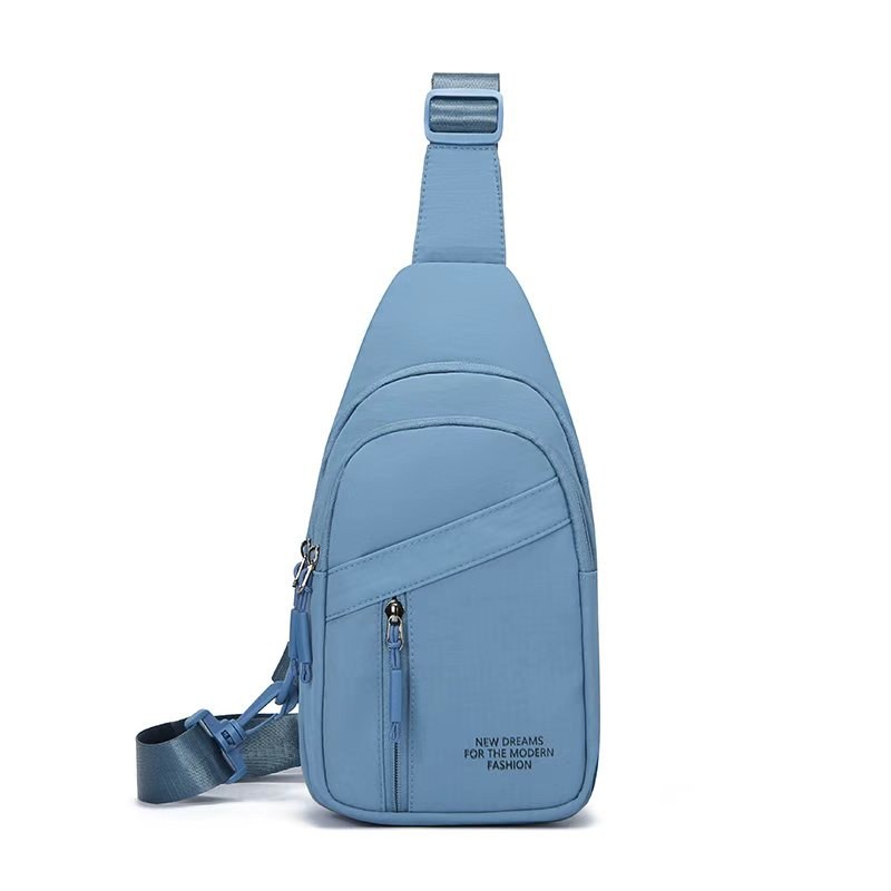 Sling Chest Bag – Multi-zip sling bag, Blue – custom OEM bag by NORYAQ