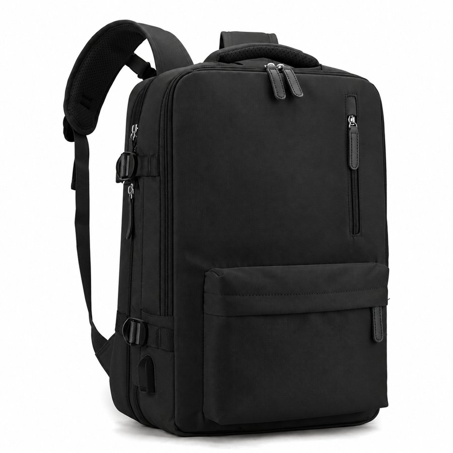 Travel Expandable Backpack – Commuter and travel pack, Black – custom OEM bag by NORYAQ